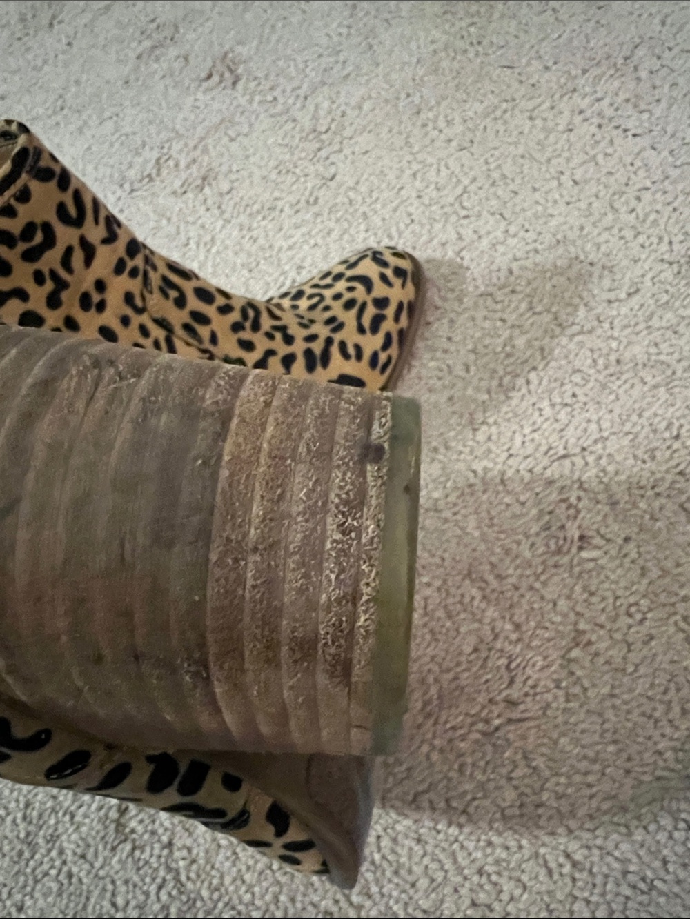 Carlos Santana Leopard Print Ankle Boots - Tan and Black - Picture 7 of 13